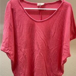 Women's Coral Waffle Top
